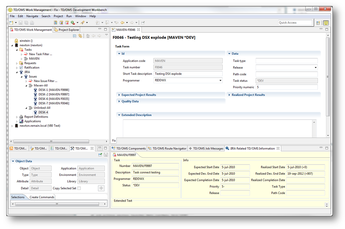 TDOMS IBM i (AS/400) Application Lifecycle Management JIRA interface